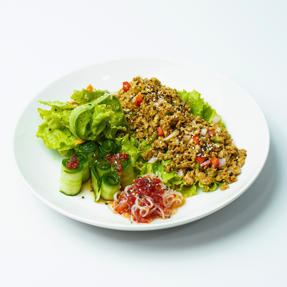 Minced Chicken and Fresh Herb Salad with Toasted Sesame