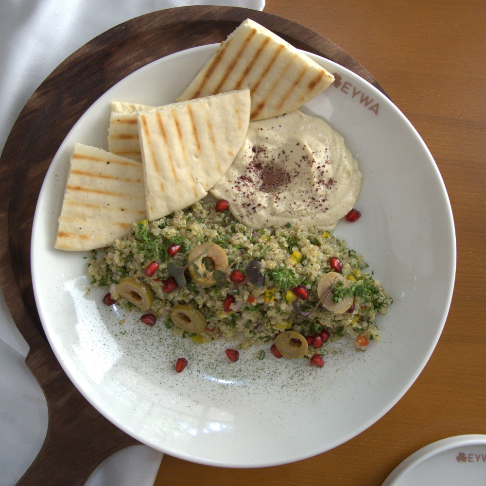 Taboulleh with Tahini, Baloon Pita and Sumac