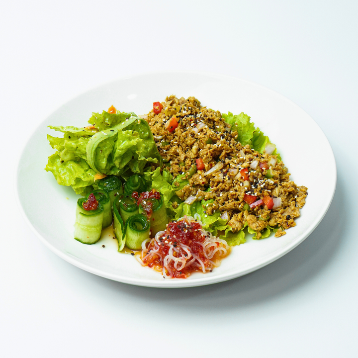 Minced Chicken and Fresh Herb Salad with Toasted Sesame